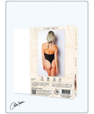 Body effet string sexy noir en résille - Le Numéro 4 - Collection Body 